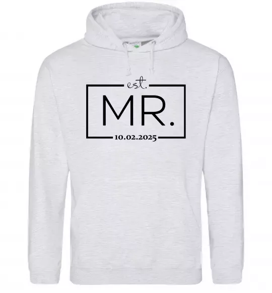 Чоловіча толстовка (худі) До річниці весілля Mr. Сірий меланж фото