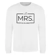 Світшот До річниці весілля Mrs. Білий фото