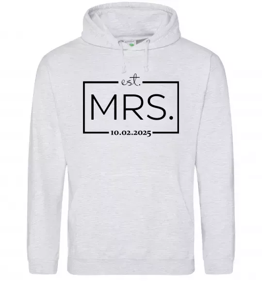 Жіноча толстовка (худі) До річниці весілля Mrs. Сірий меланж фото
