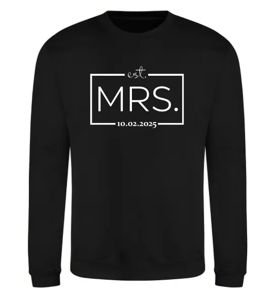Світшот До річниці весілля Mrs. Чорний фото