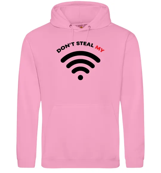 Чоловіча толстовка (худі) Don`t steal my WIFI Рожевий фото