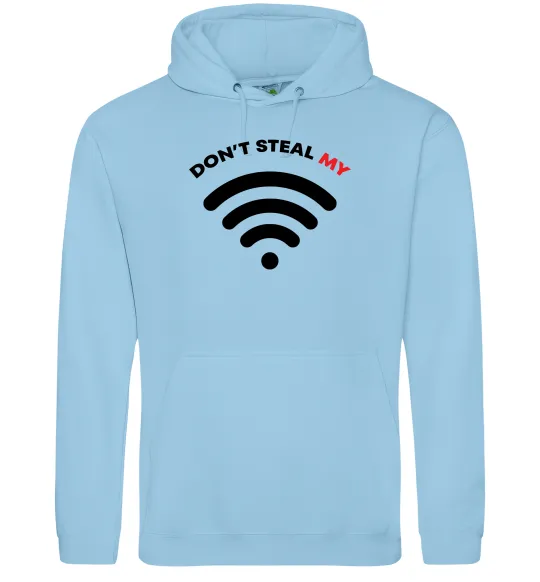 Чоловіча толстовка (худі) Don`t steal my WIFI Блакитний фото