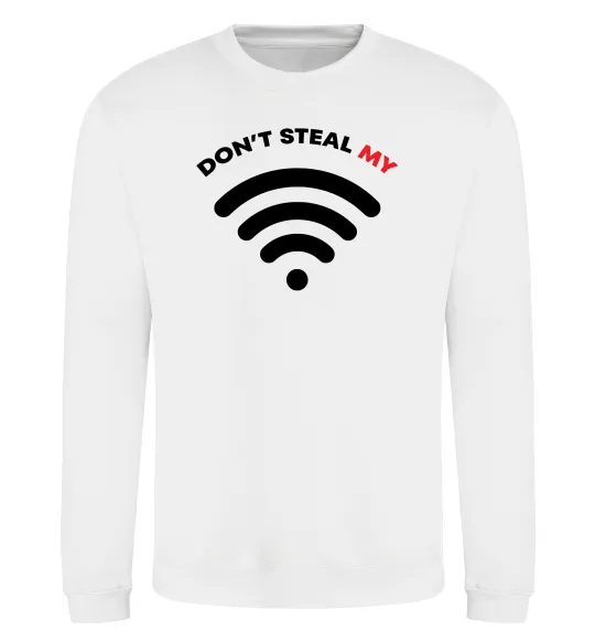 Світшот Don`t steal my WIFI Білий фото