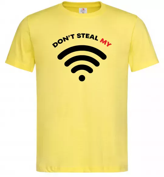 Мужская футболка Don`t steal my WIFI Лимонный фото