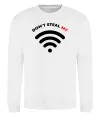 Світшот Don`t steal my WIFI Білий фото