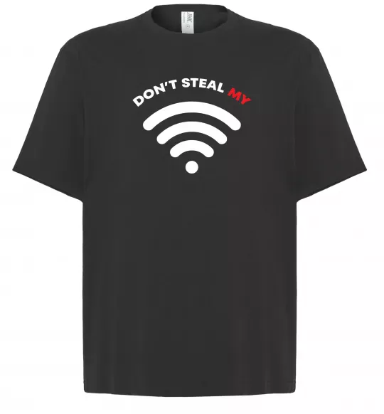 Футболка Оверсайз Don`t steal my WIFI Черный фото