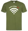 Мужская футболка Don`t steal my WIFI Оливковый фото