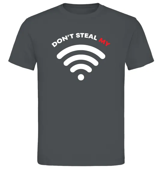 Мужская футболка Don`t steal my WIFI Графит фото