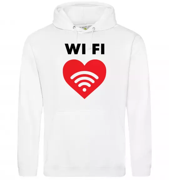 Женская толстовка (худи) WIFI pair Белый фото