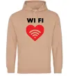 Женская толстовка (худи) WIFI pair Песочный фото