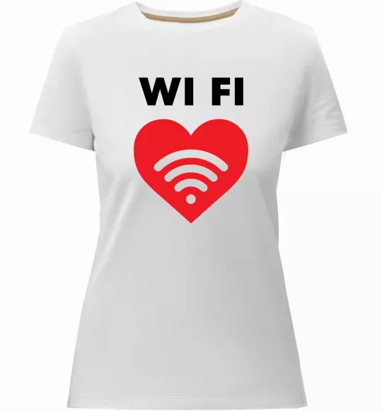 Жіноча преміум футболка WIFI pair Білий фото