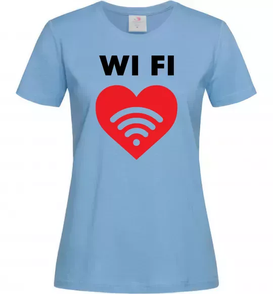 Женская футболка WIFI pair Голубой фото