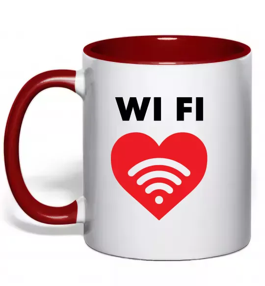 Чашка с цветной ручкой WIFI pair Красный фото