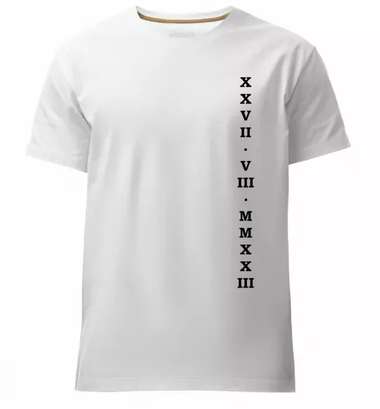 Мужская премиум футболка Річниця дата ВИШИВКА Белый фото