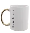 Чашка з кольоровою ручкою Річниця дата ВИШИВКА Золото фото