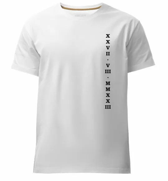 Мужская премиум футболка Річниця дата ВИШИВКА Белый фото