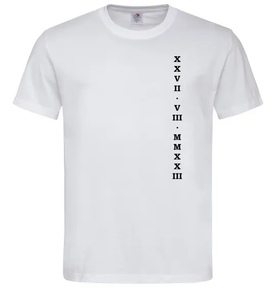 Чоловіча футболка Річниця дата ВИШИВКА Білий фото