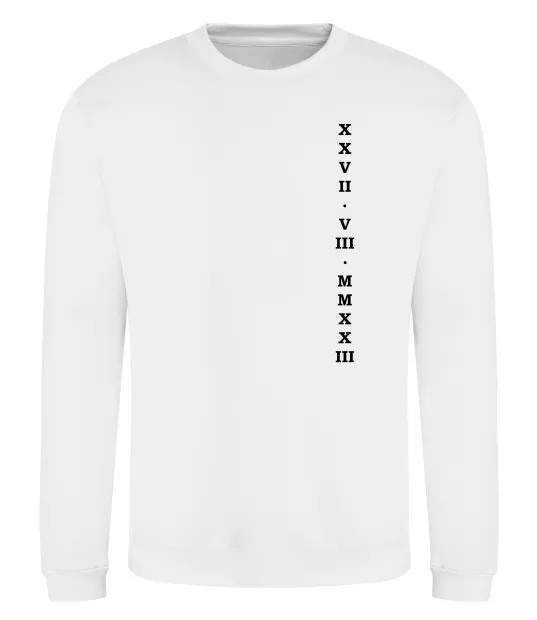 Світшот Річниця дата ВИШИВКА Білий фото