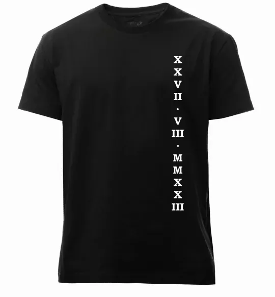 Мужская премиум футболка Річниця дата ВИШИВКА Черный фото