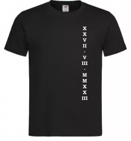 Мужская футболка Річниця дата ВИШИВКА Черный фото