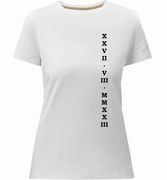 Женская премиум футболка Дата річниці ВИШИВКА Белый фото