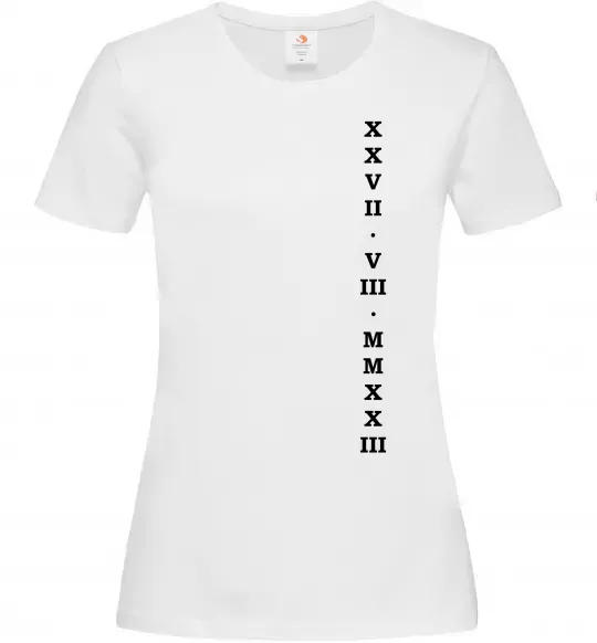 Женская футболка Дата річниці ВИШИВКА Белый фото