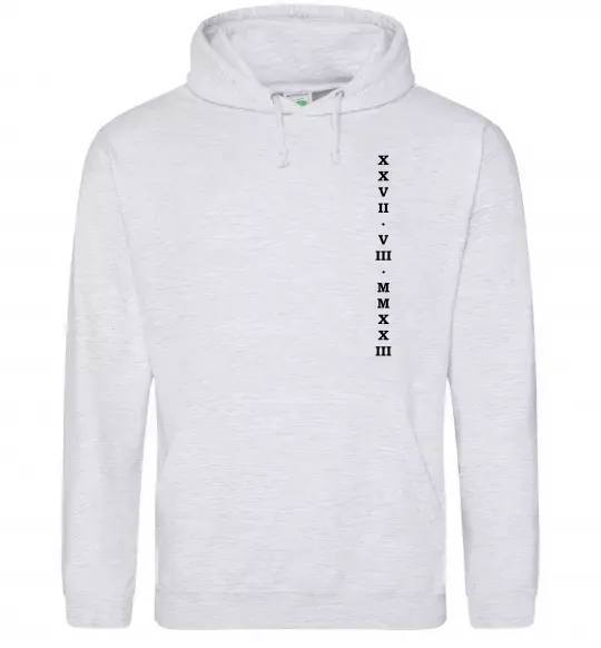 Жіноча толстовка (худі) Дата річниці ВИШИВКА Сірий меланж фото