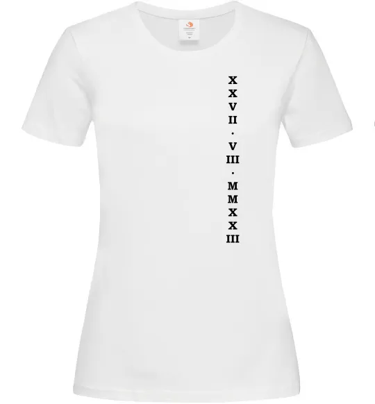 Женская футболка Дата річниці ВИШИВКА Белый фото