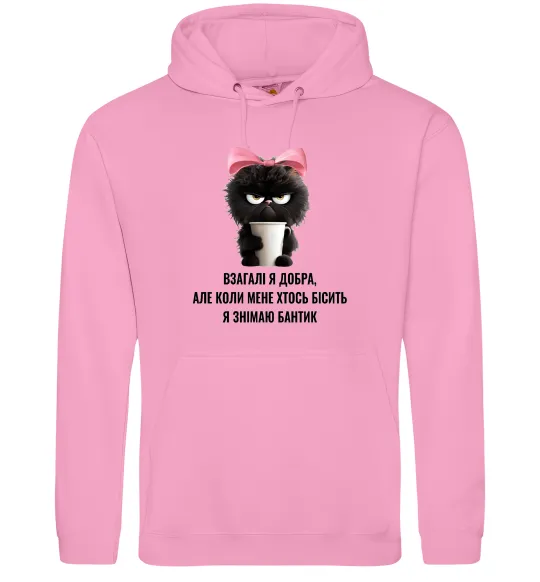 Женская толстовка (худи) Взагалі я добра котик Розовый фото