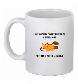 Чашка керамічна Коргі з кавою