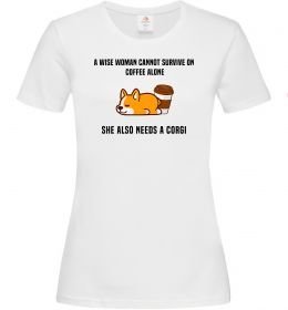 Жіноча футболка Коргі з кавою