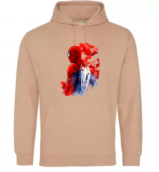 Мужская толстовка (худи) Spider man Песочный фото