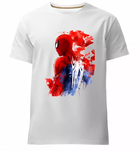 Мужская премиум футболка Spider man Белый фото