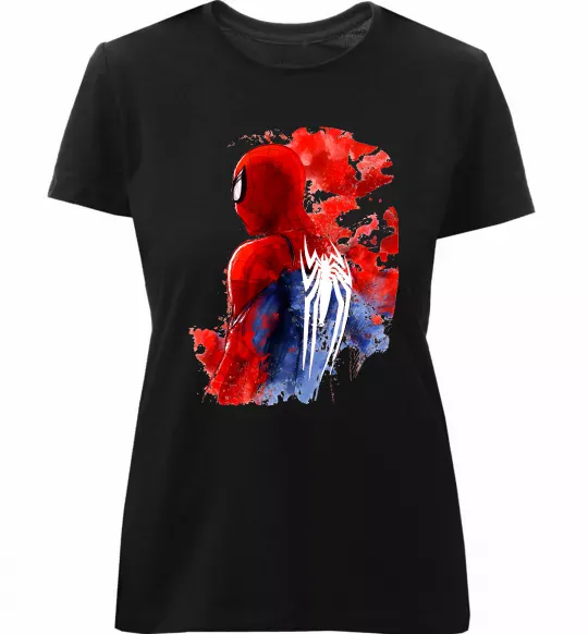 Женская премиум футболка Spider man Черный фото