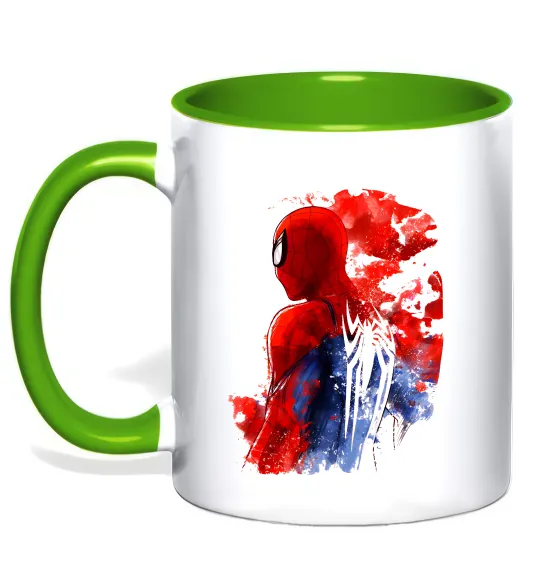 Чашка с цветной ручкой Spider man Лаймовый фото