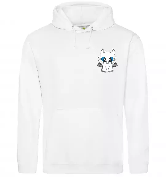 Жіноча толстовка (худі) Дракон біла фурія ВИШИВКА Білий фото