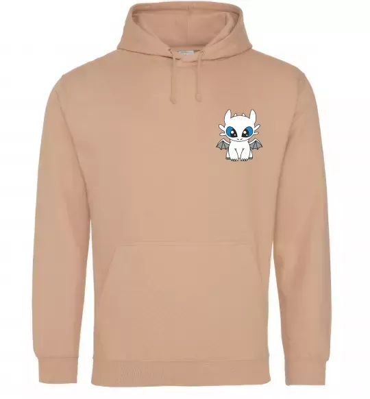 Жіноча толстовка (худі) Дракон біла фурія ВИШИВКА Пісочний фото