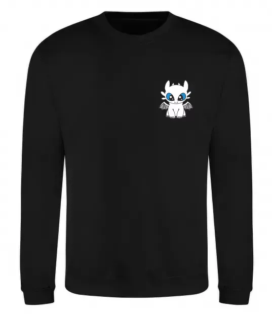 Світшот Дракон біла фурія ВИШИВКА Чорний фото