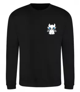 Свитшот Дракон біла фурія ВИШИВКА Черный фото