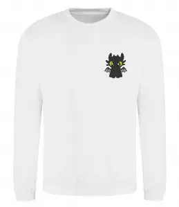 Свитшот Дракон Беззубик ВИШИВКА Белый фото