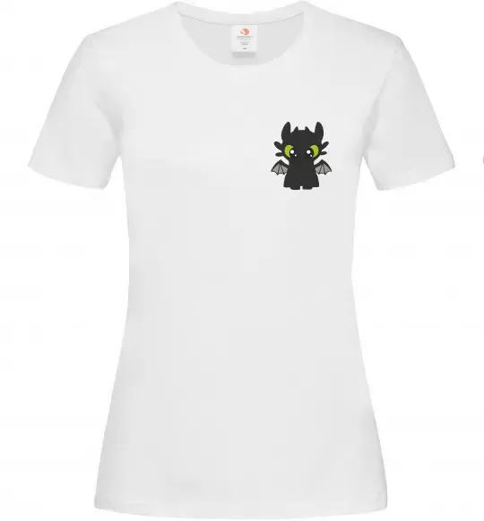 Жіноча футболка Дракон Беззубик ВИШИВКА Білий фото