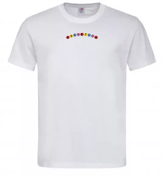 Чоловіча футболка abcdefuck ВИШИВКА Білий фото