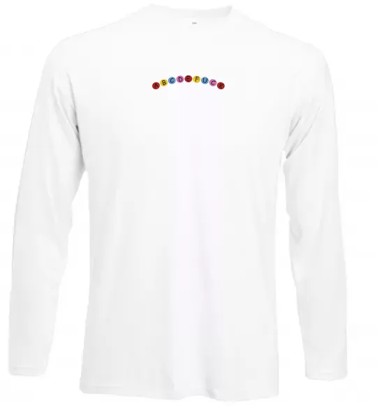 Лонгслів abcdefuck ВИШИВКА Білий фото