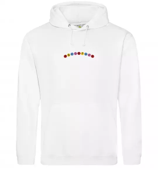 Жіноча толстовка (худі) abcdefuck ВИШИВКА Білий фото