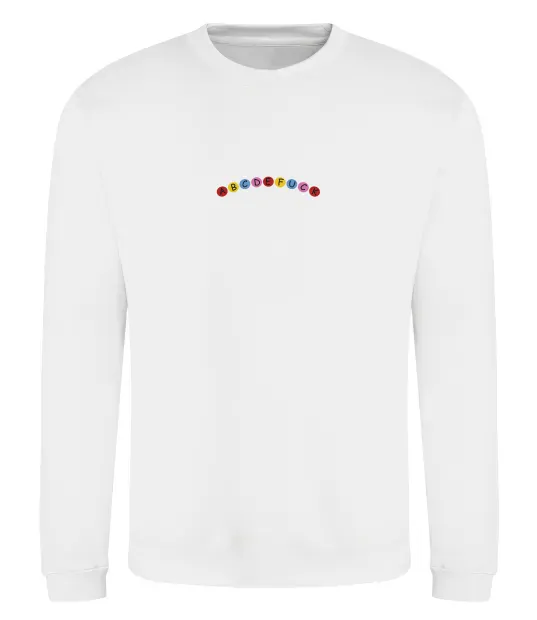 Світшот abcdefuck ВИШИВКА Білий фото