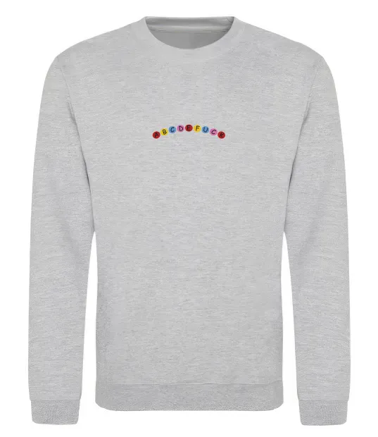 Світшот abcdefuck ВИШИВКА Сірий меланж фото