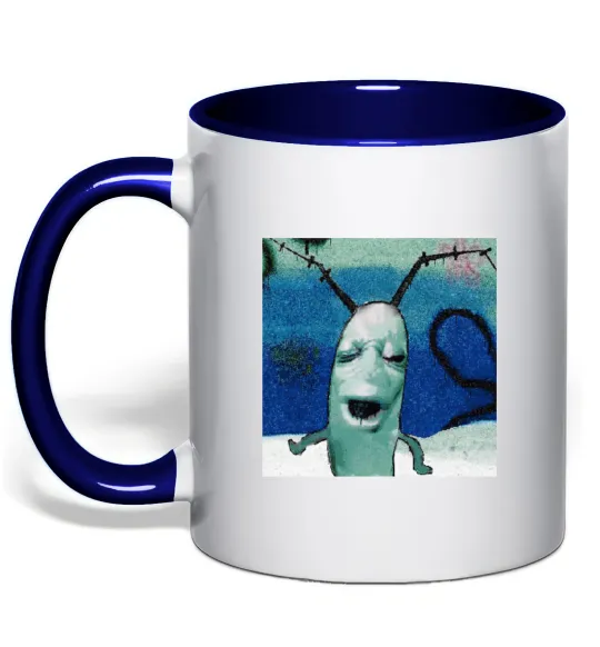 Чашка с цветной ручкой Планктон Глубокий темно-синий фото