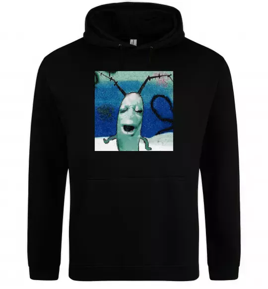 Мужская толстовка (худи) Планктон Черный фото