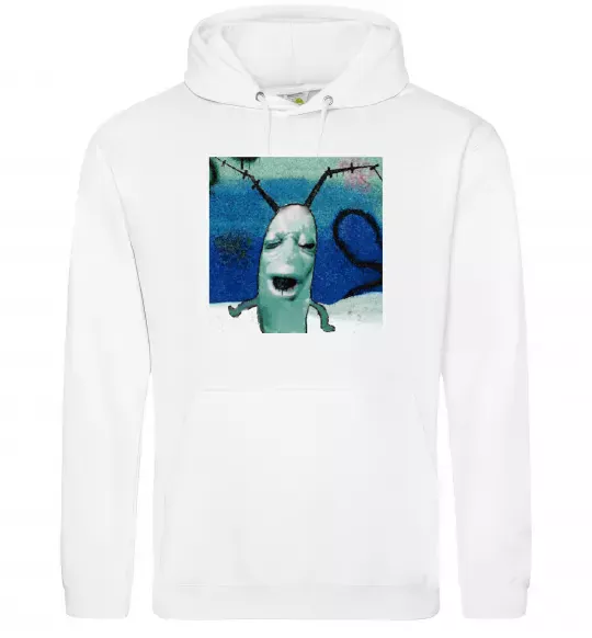 Мужская толстовка (худи) Планктон Белый фото