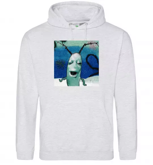 Мужская толстовка (худи) Планктон Серый меланж фото